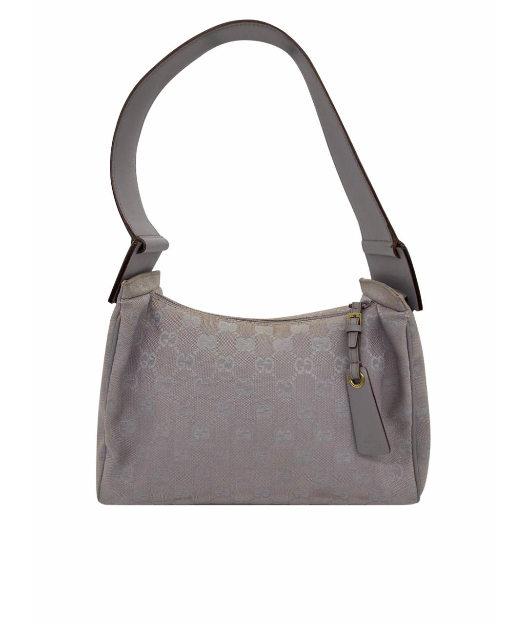 GUCCI Фиолетовая жаккардовая сумка с короткими ручками, фото 1