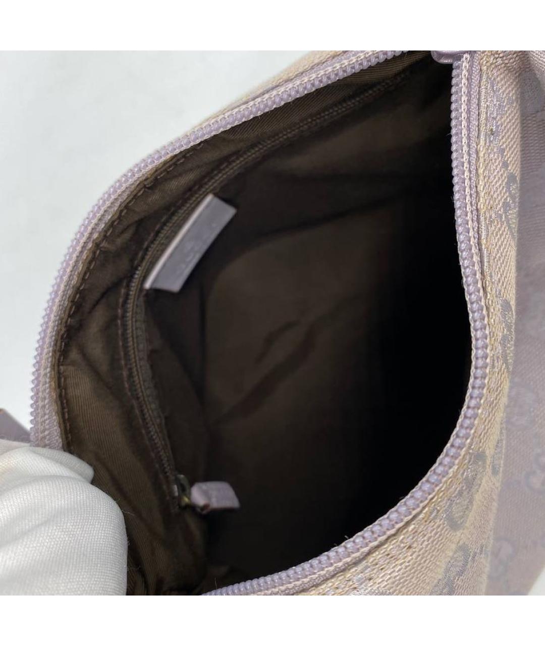 GUCCI Фиолетовая жаккардовая сумка с короткими ручками, фото 8