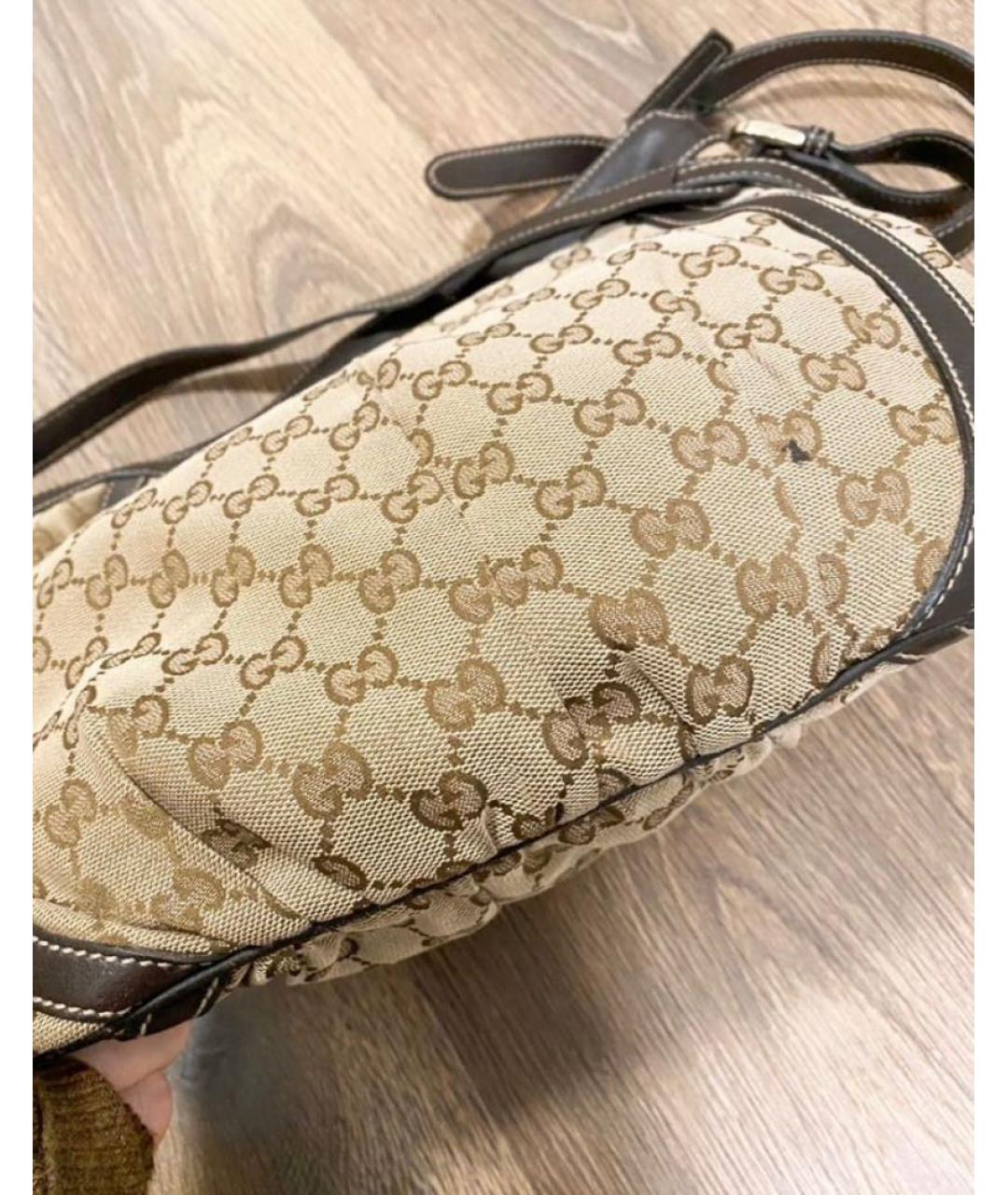 GUCCI Коричневая тканевая сумка через плечо, фото 3