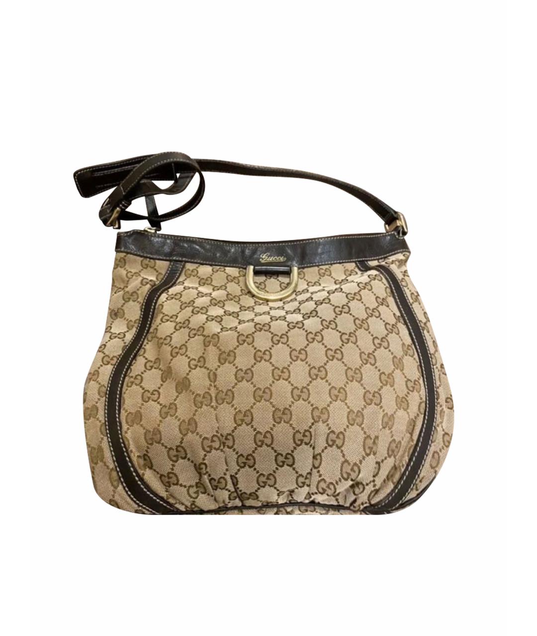 GUCCI Коричневая тканевая сумка через плечо, фото 1