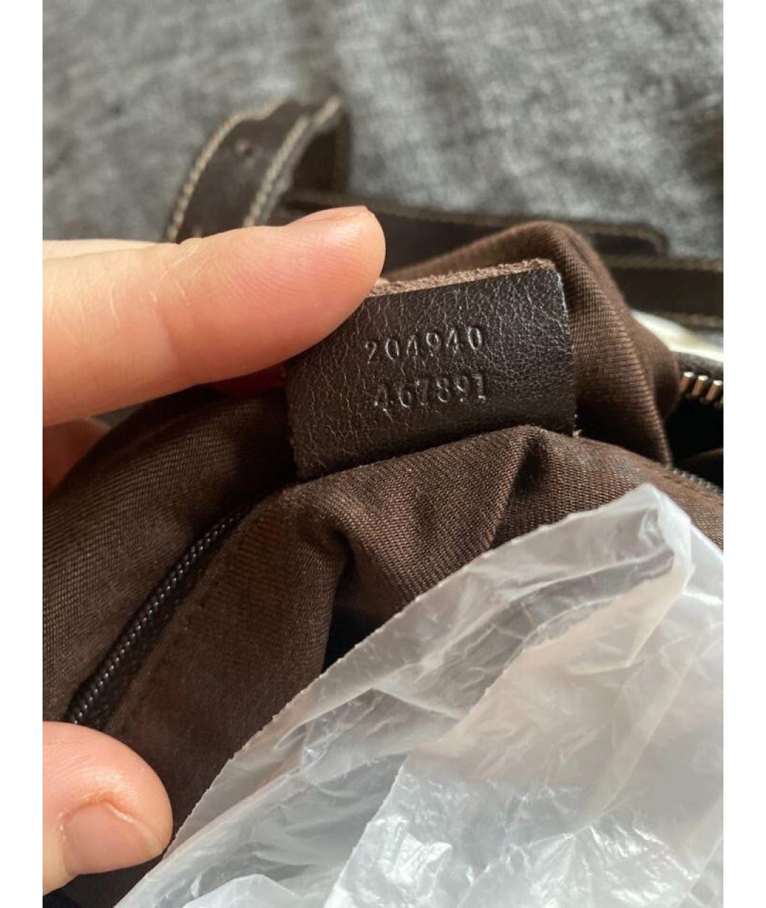 GUCCI Коричневая тканевая сумка через плечо, фото 5