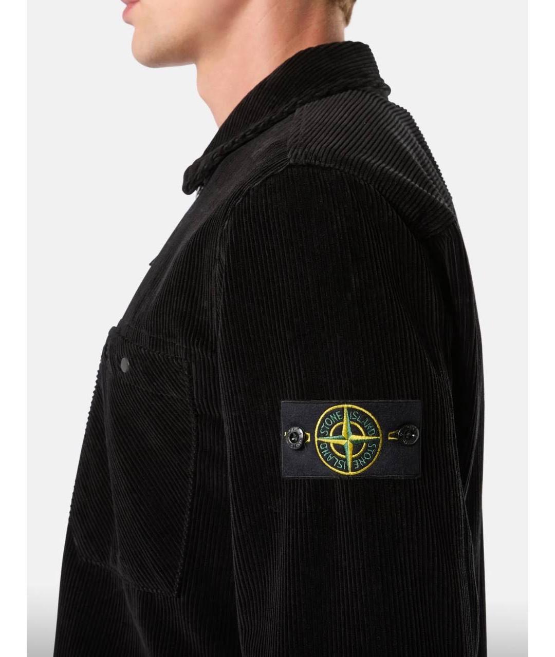 STONE ISLAND Черная хлопковая кэжуал рубашка, фото 3