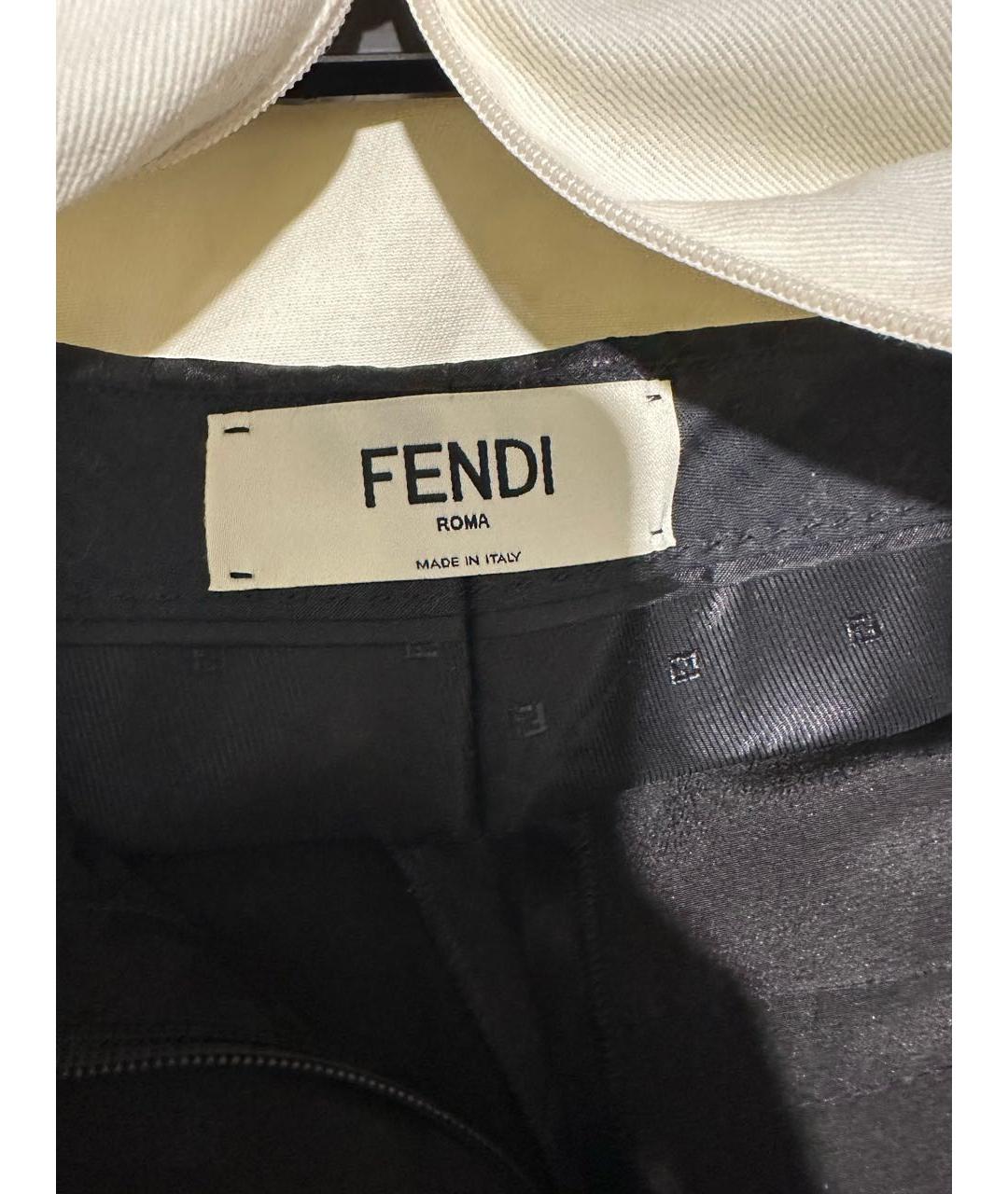 FENDI Черные шелковые брюки широкие, фото 3