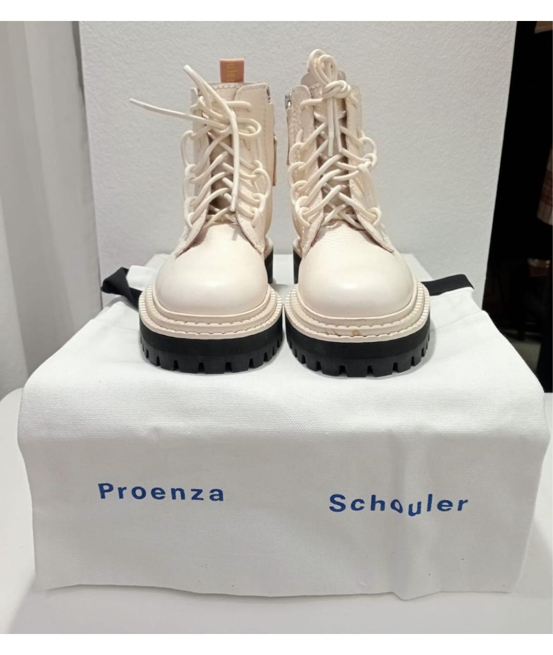 PROENZA SCHOULER Белые кожаные ботинки, фото 2