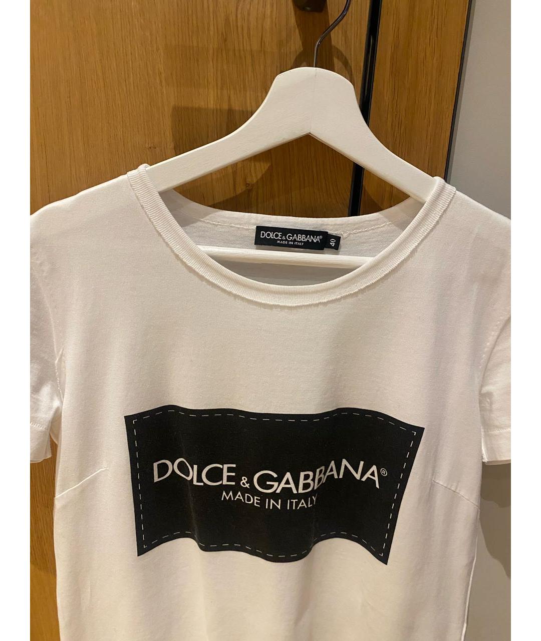 DOLCE&GABBANA Белая хлопковая футболка, фото 3