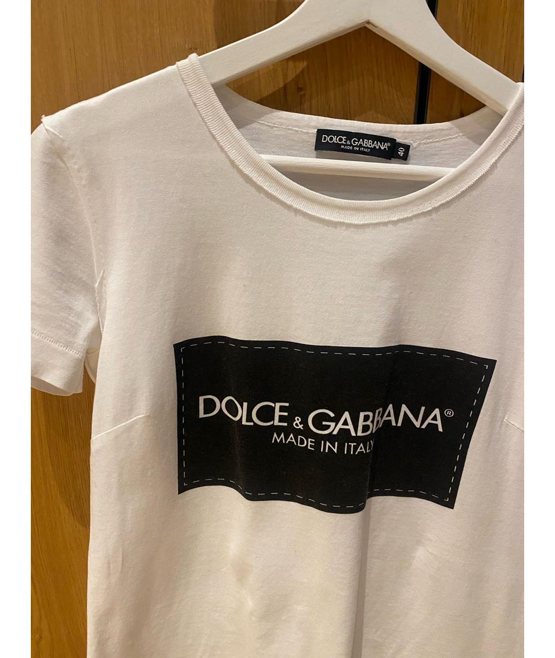 DOLCE&GABBANA Белая хлопковая футболка, фото 4