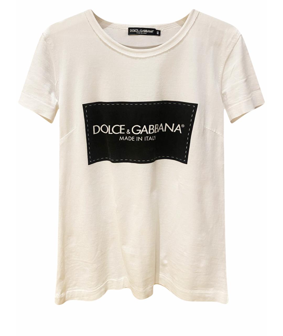 DOLCE&GABBANA Белая хлопковая футболка, фото 1