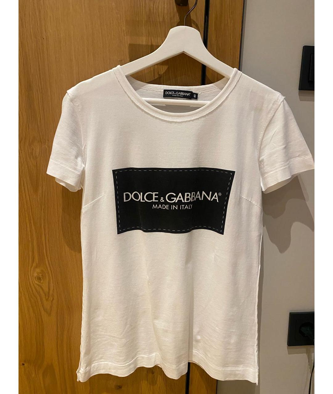 DOLCE&GABBANA Белая хлопковая футболка, фото 8