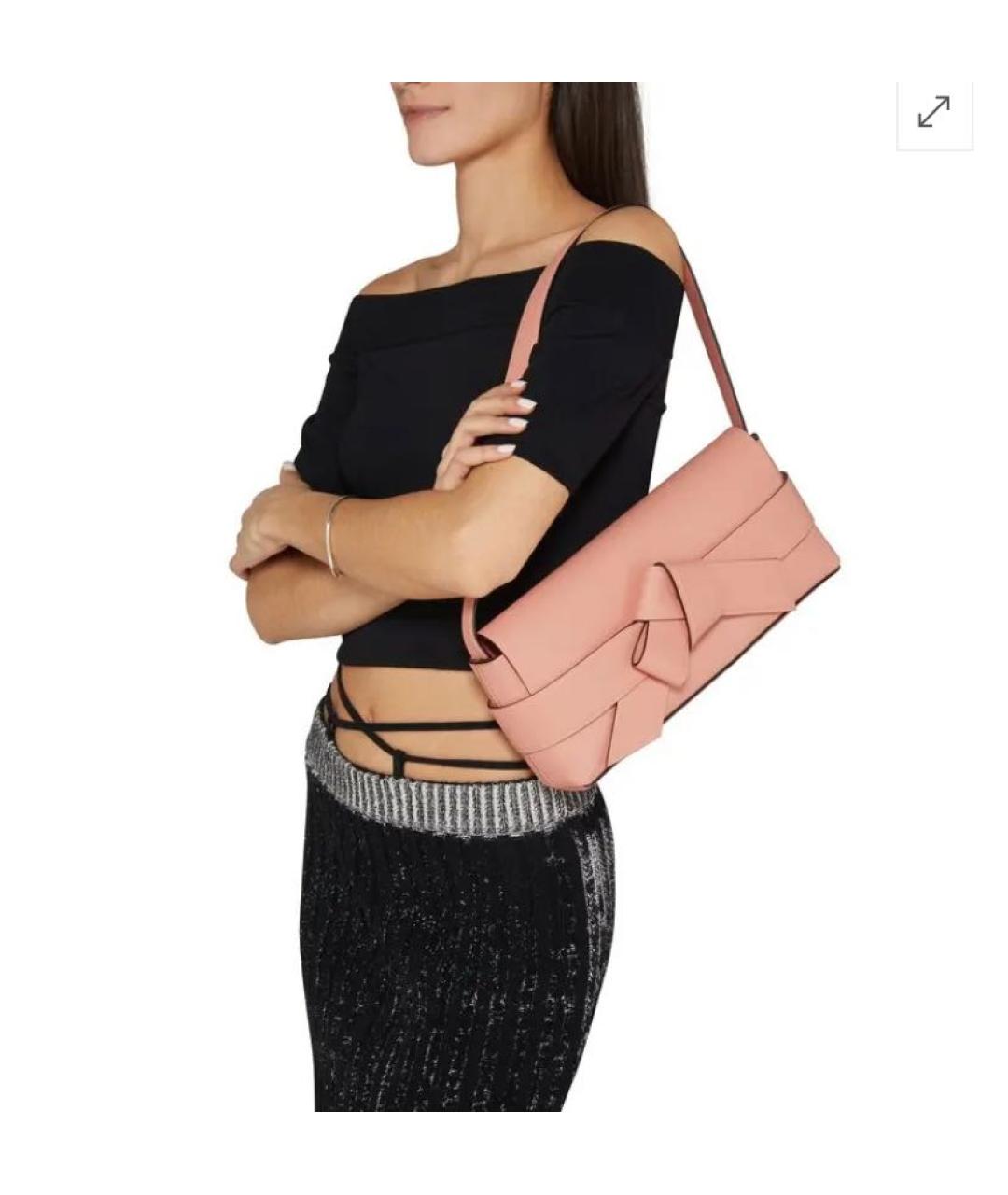ACNE STUDIOS Коралловая кожаная сумка с короткими ручками, фото 7