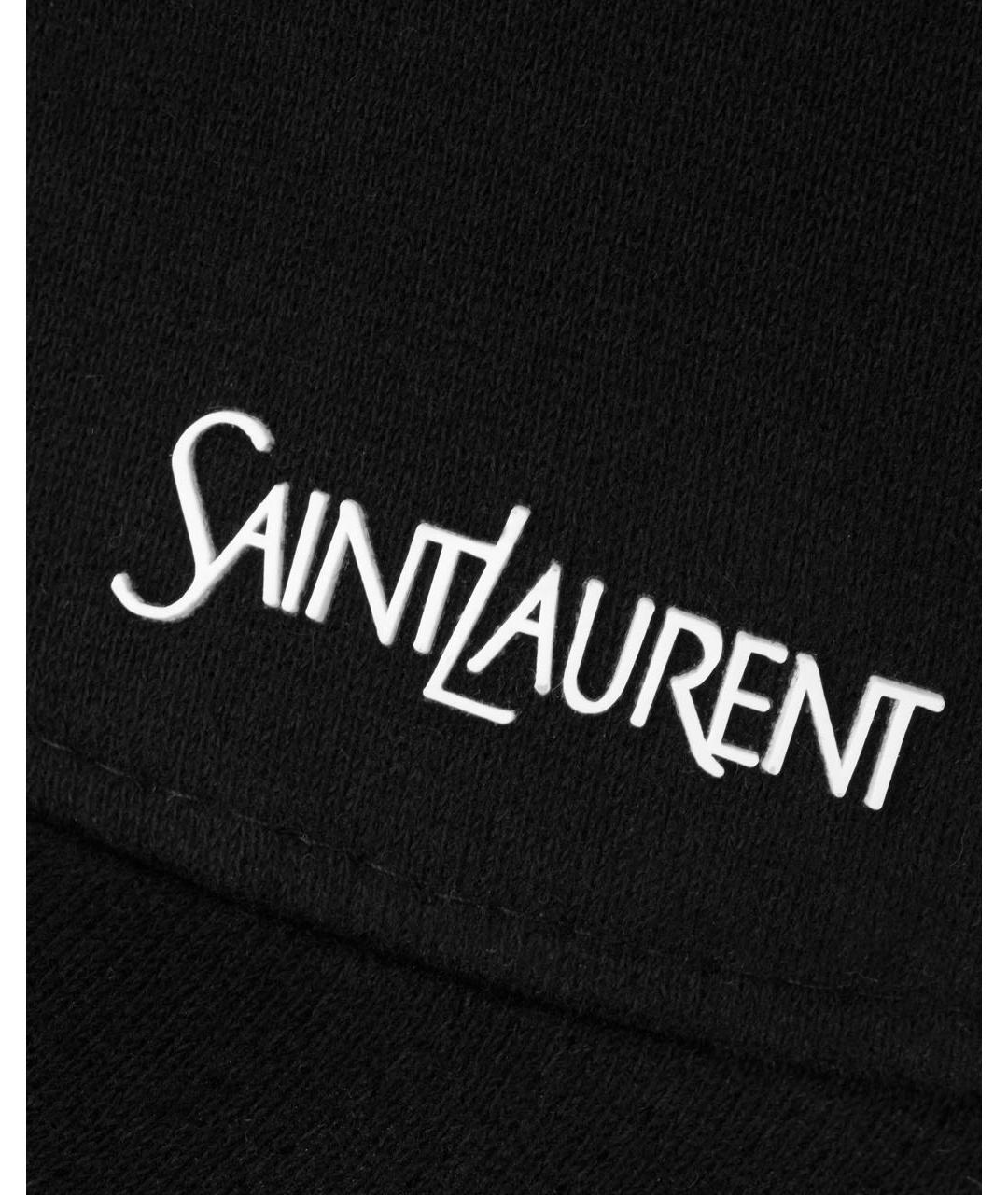 SAINT LAURENT Черная хлопковая кепка, фото 3