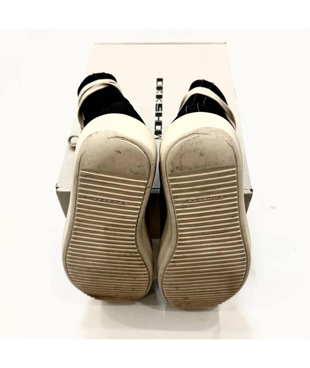 RICK OWENS DRKSHDW Черные текстильные высокие кроссовки / кеды, фото 8