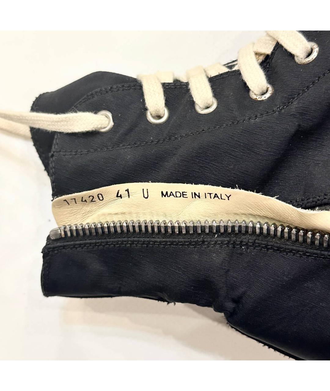 RICK OWENS DRKSHDW Черные текстильные высокие кроссовки / кеды, фото 4