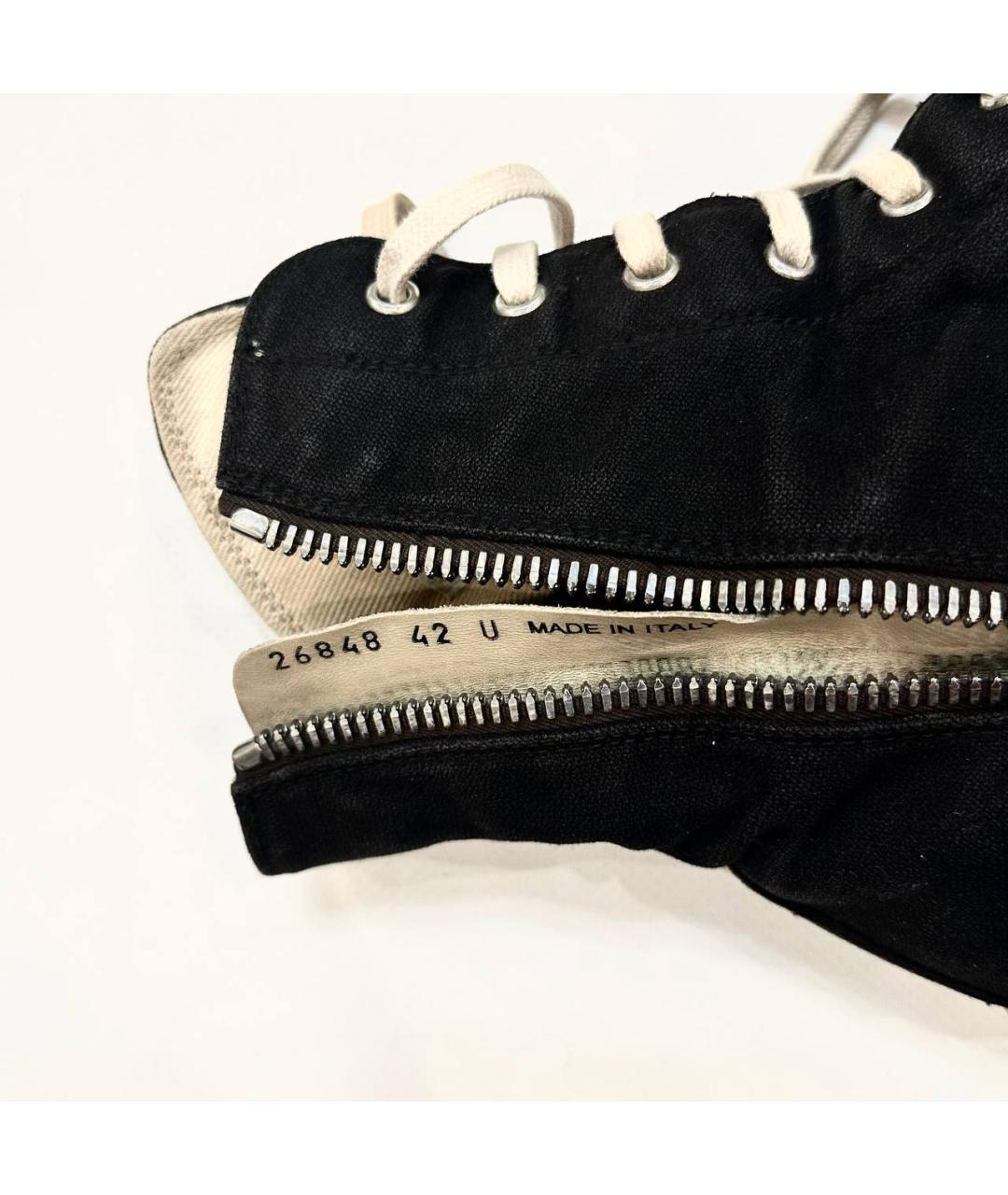 RICK OWENS DRKSHDW Черные текстильные высокие кроссовки / кеды, фото 4