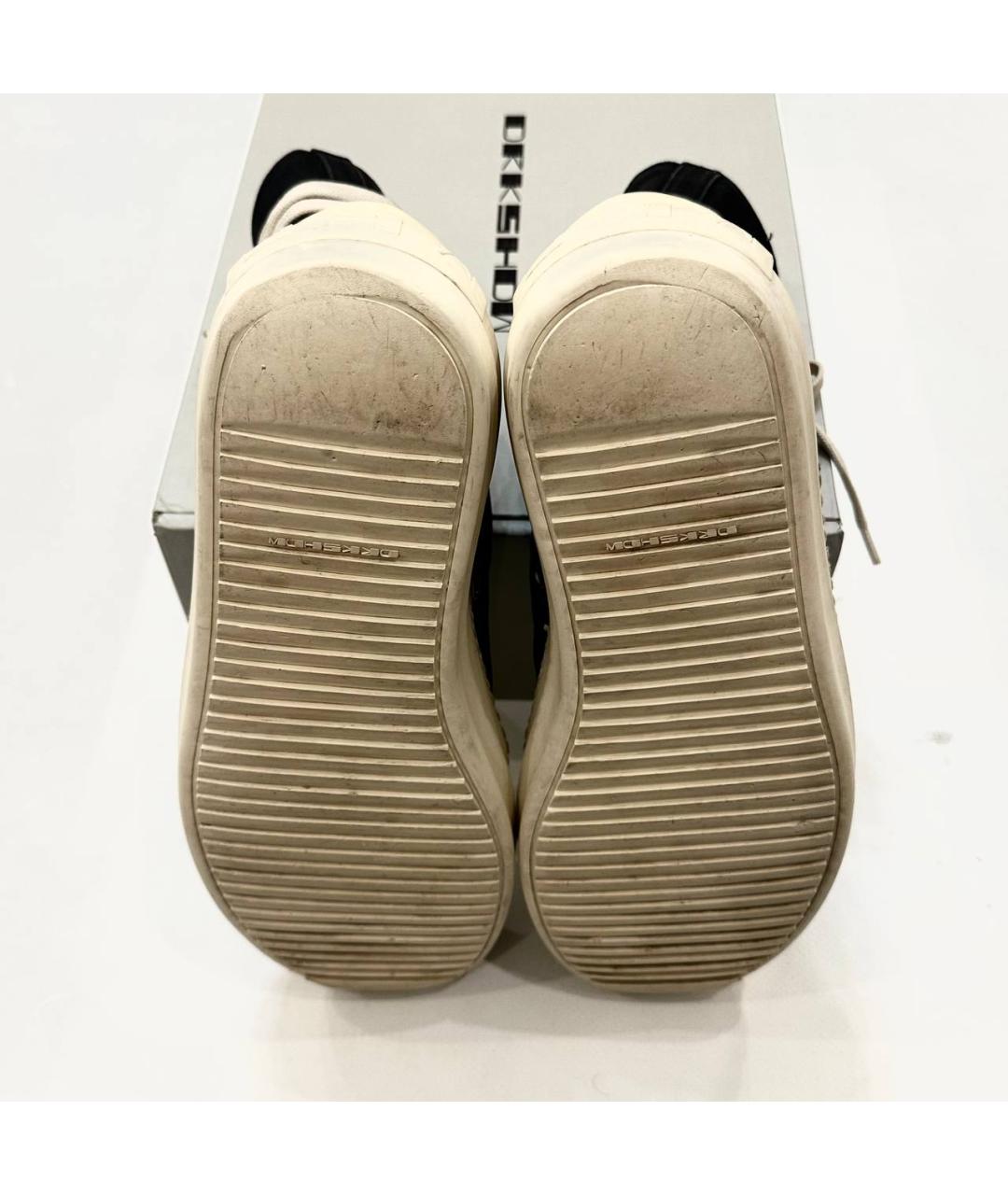 RICK OWENS DRKSHDW Черные текстильные высокие кроссовки / кеды, фото 8