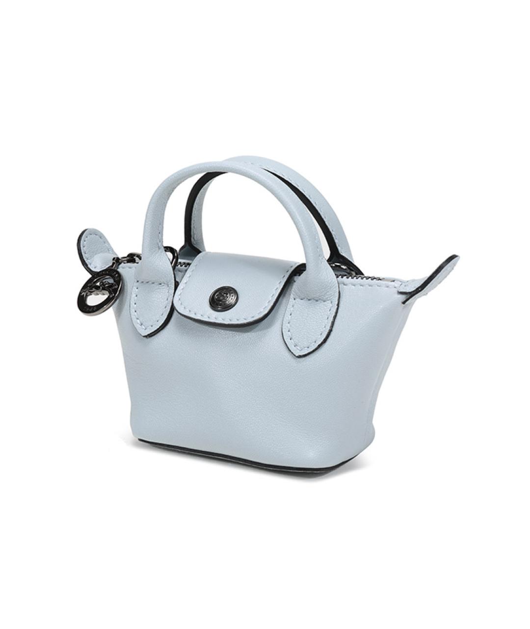 LONGCHAMP Голубая кожаная сумка через плечо, фото 2