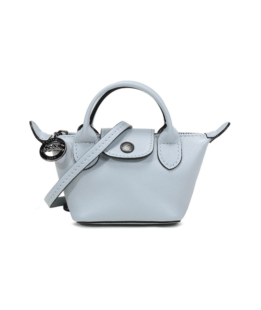 LONGCHAMP Голубая кожаная сумка через плечо, фото 1