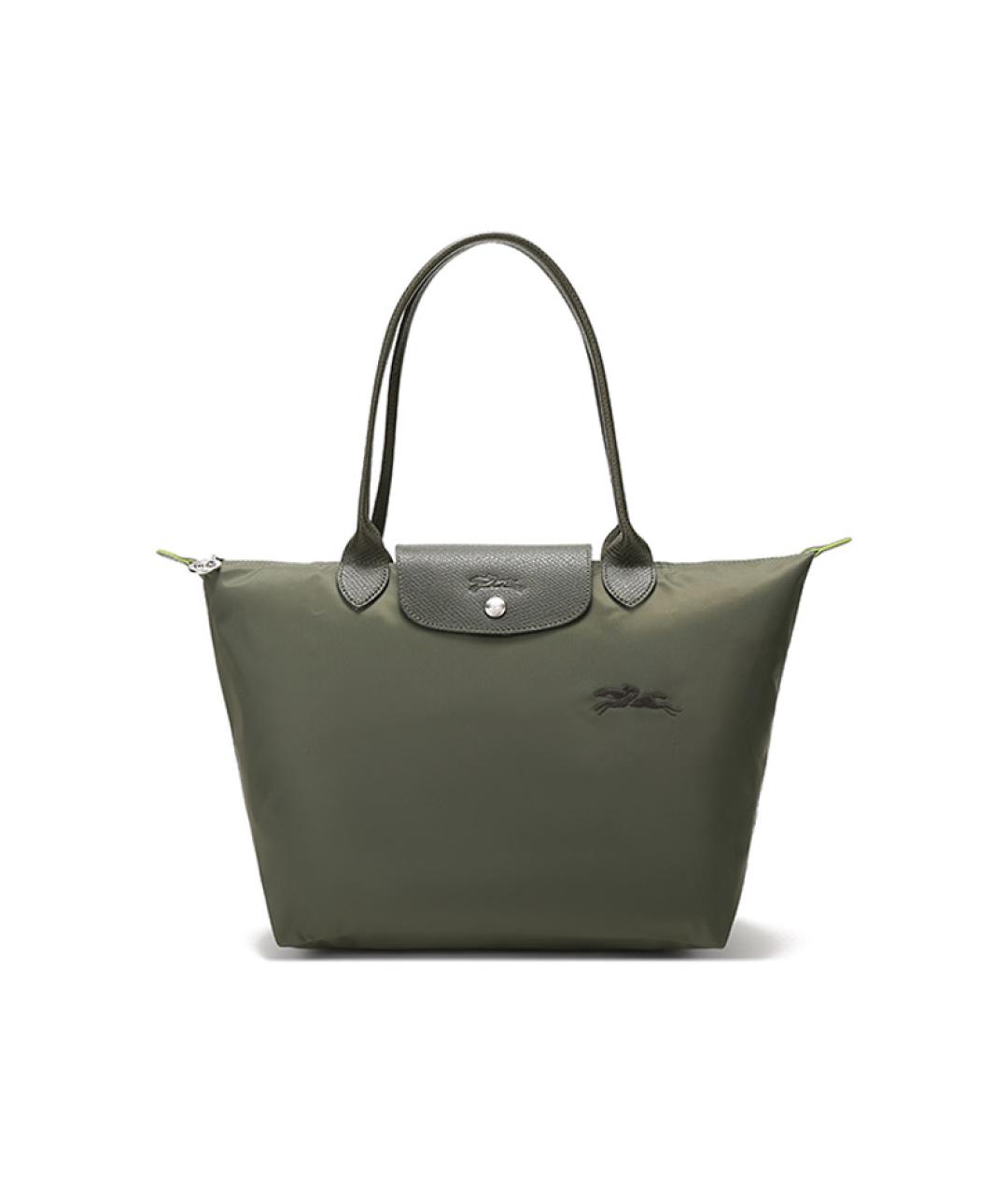 LONGCHAMP Хаки тканевая сумка через плечо, фото 1