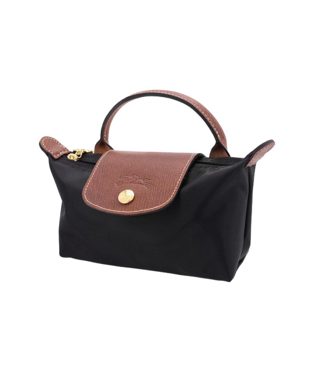 LONGCHAMP Черная тканевая сумка с короткими ручками, фото 2