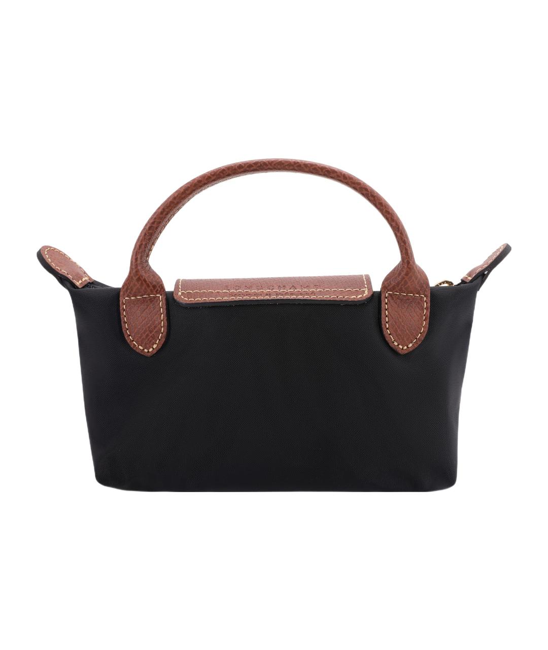 LONGCHAMP Черная тканевая сумка с короткими ручками, фото 3