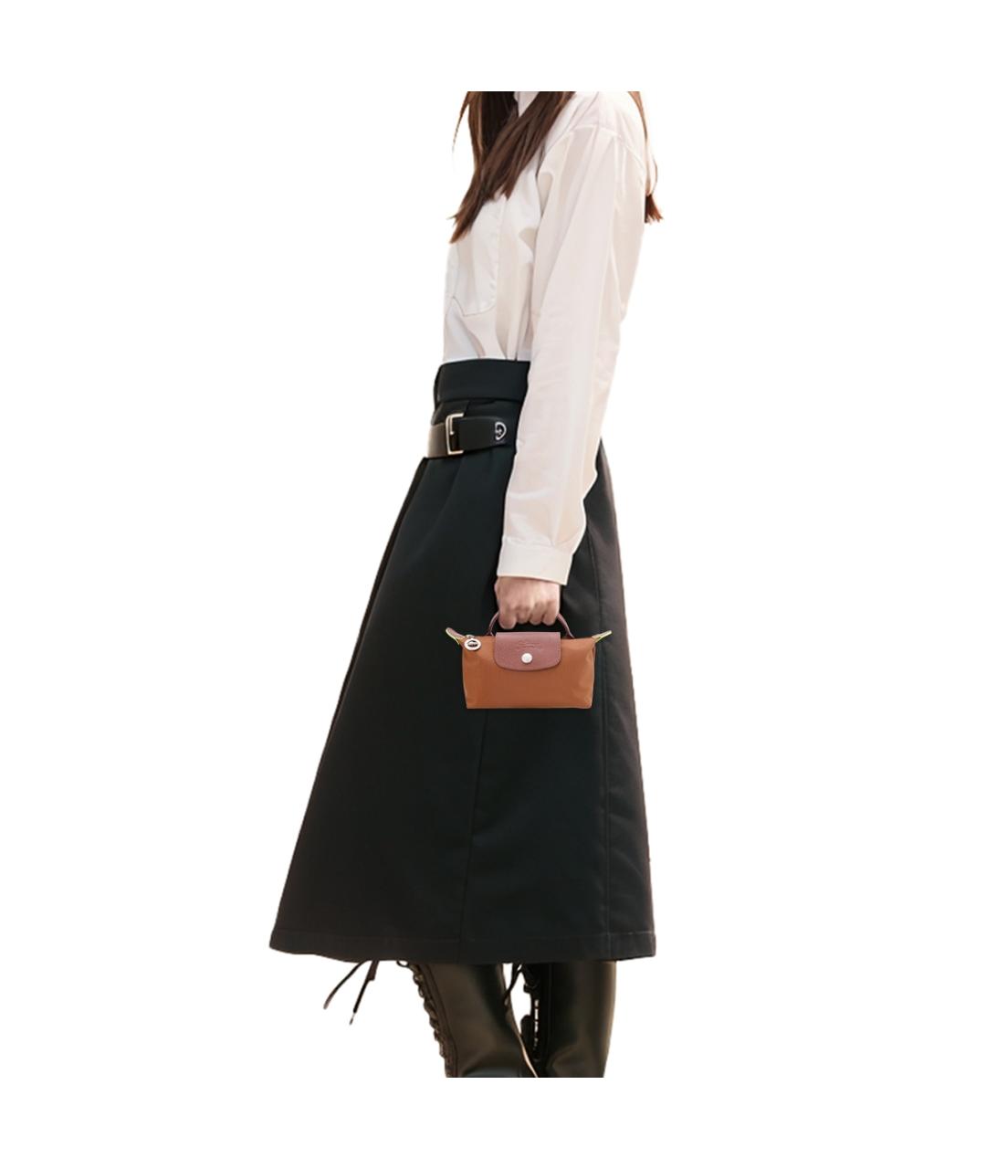 LONGCHAMP Коричневая тканевая сумка через плечо, фото 7