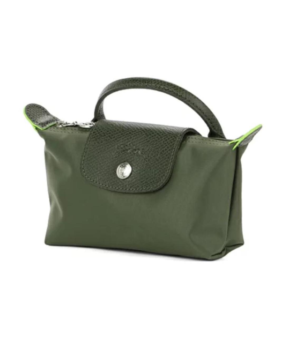 LONGCHAMP Хаки тканевая сумка с короткими ручками, фото 2