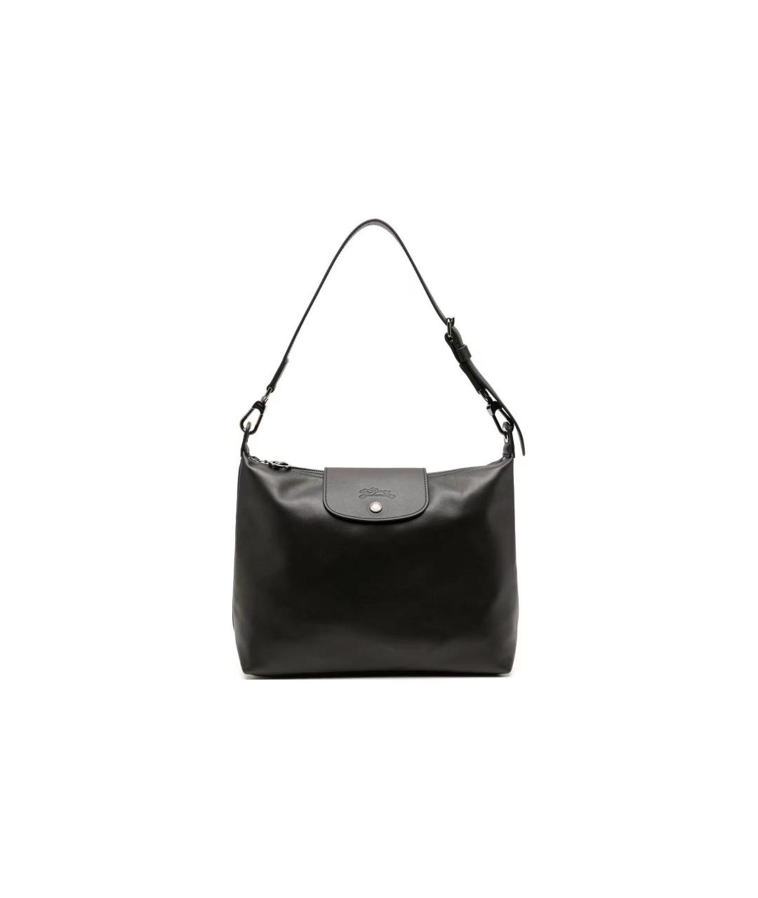 LONGCHAMP Черная кожаная сумка через плечо, фото 3