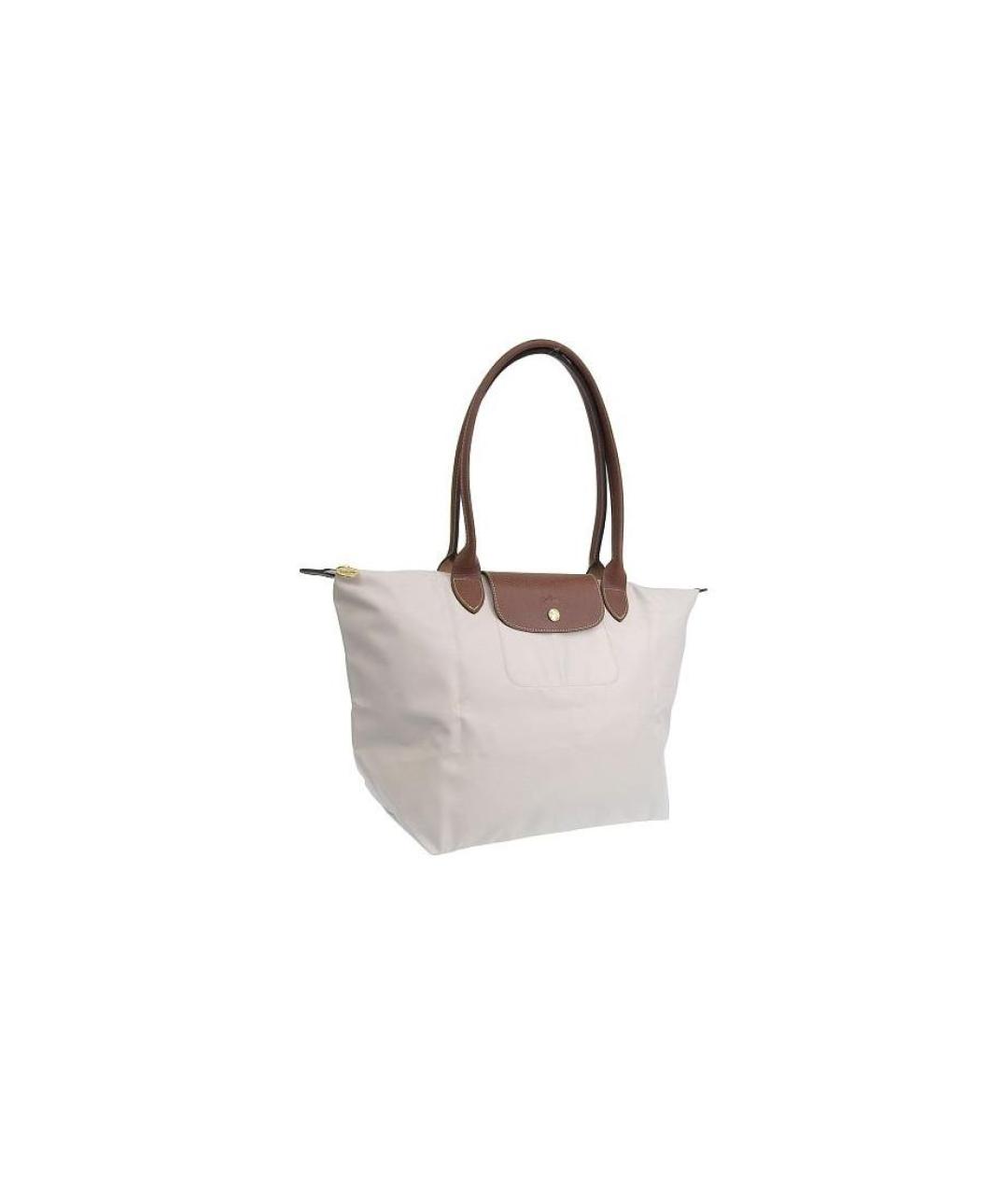 LONGCHAMP Бежевая тканевая сумка через плечо, фото 3