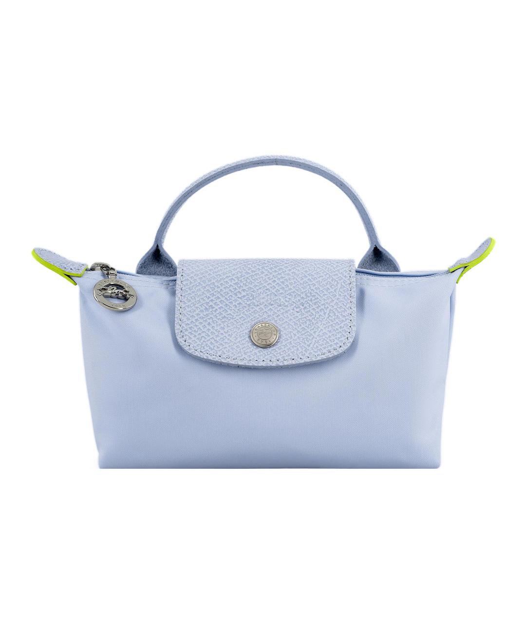 LONGCHAMP Голубая тканевая сумка с короткими ручками, фото 1