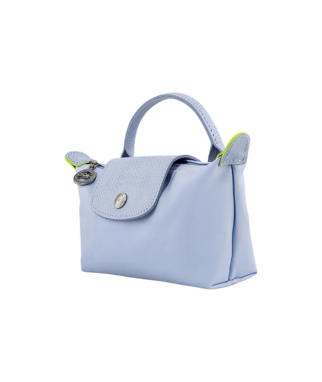 LONGCHAMP Голубая тканевая сумка с короткими ручками, фото 2