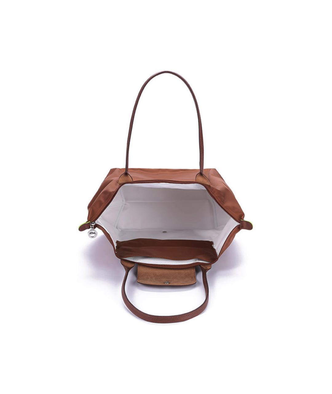 LONGCHAMP Коричневая тканевая сумка через плечо, фото 6