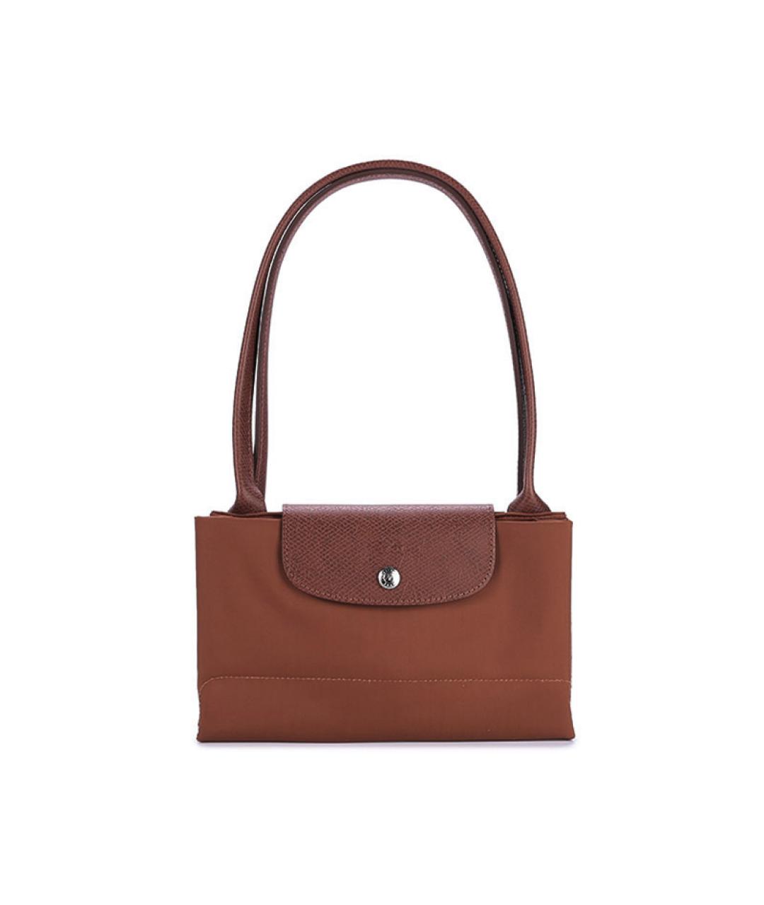 LONGCHAMP Коричневая тканевая сумка через плечо, фото 7