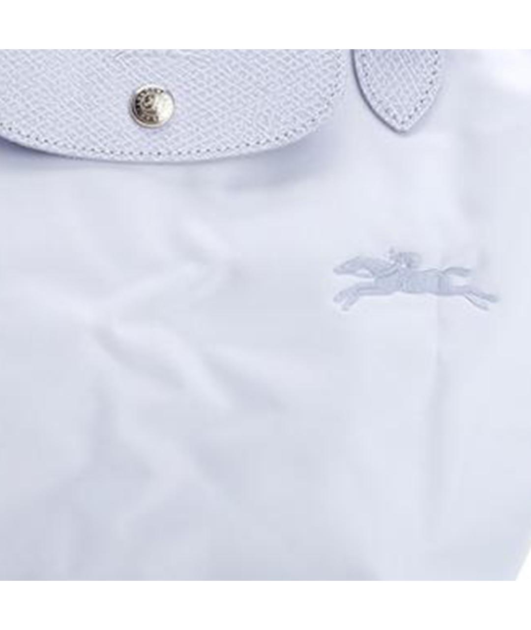 LONGCHAMP Голубая тканевая сумка с короткими ручками, фото 5