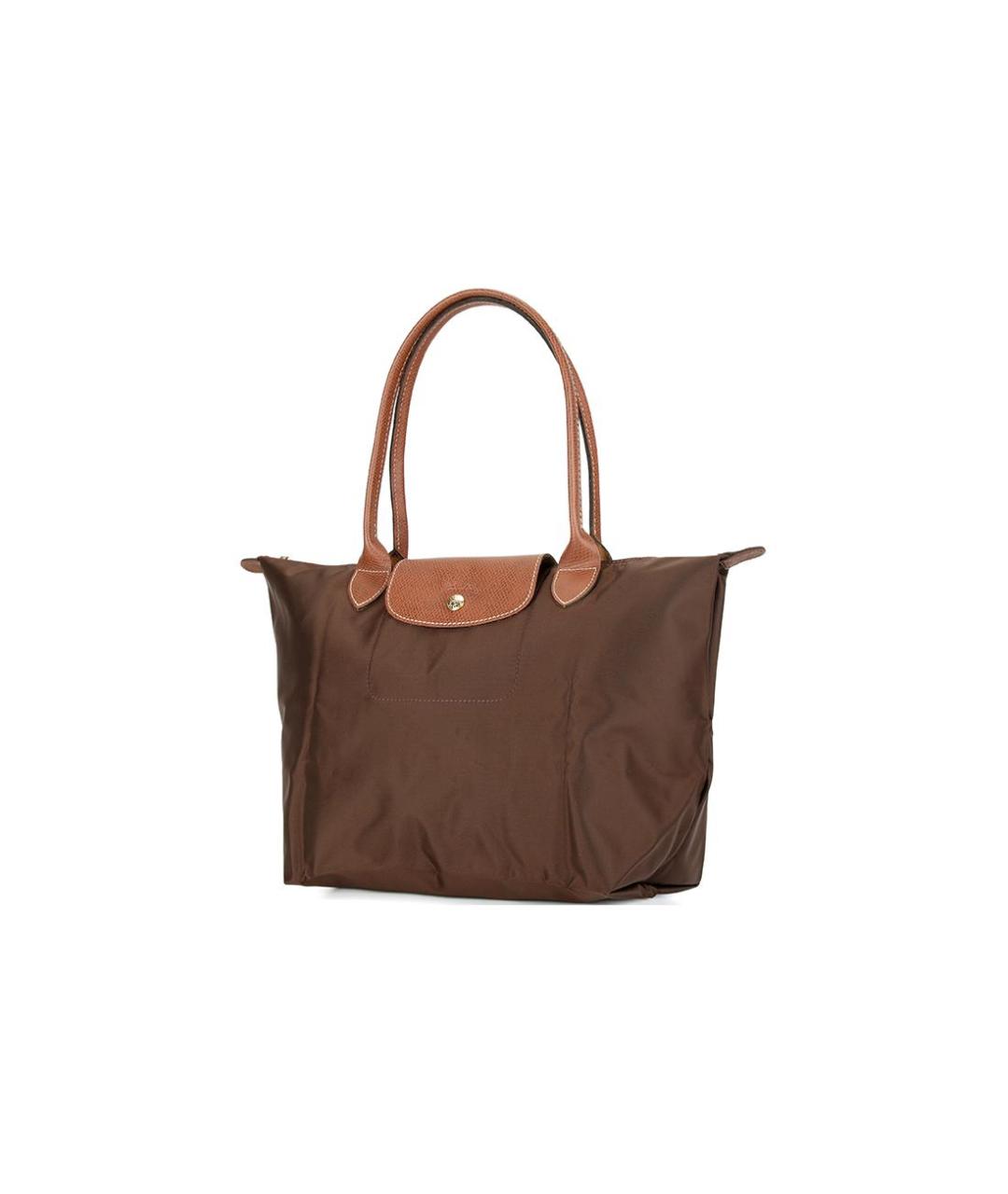 LONGCHAMP Коричневая тканевая сумка через плечо, фото 2