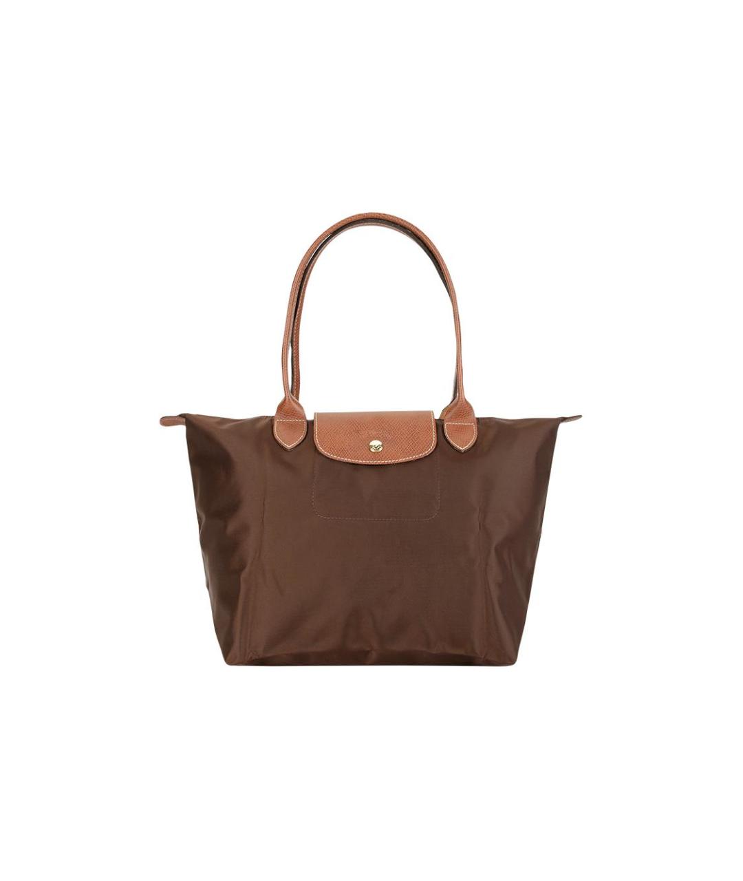 LONGCHAMP Коричневая тканевая сумка через плечо, фото 1