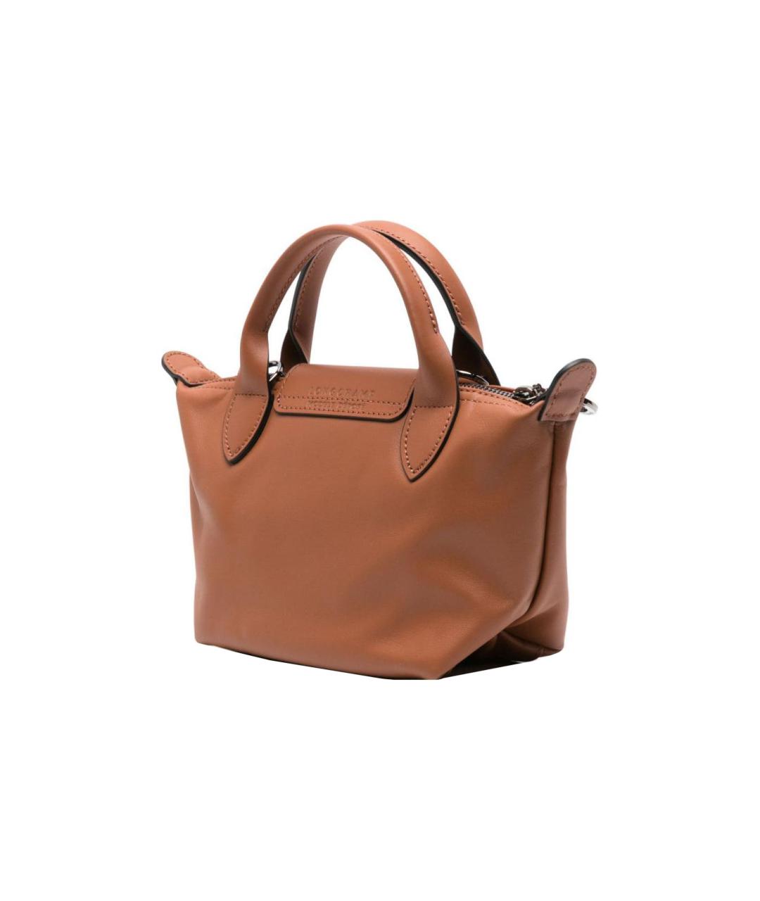 LONGCHAMP Коричневая кожаная сумка через плечо, фото 3