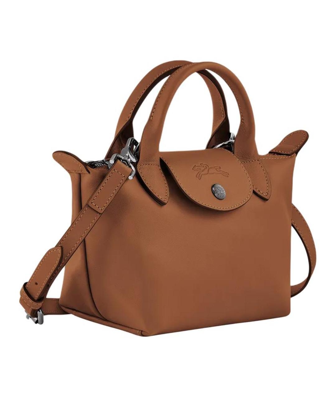 LONGCHAMP Коричневая кожаная сумка через плечо, фото 2