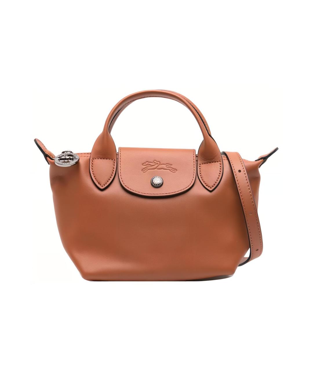 LONGCHAMP Коричневая кожаная сумка через плечо, фото 1