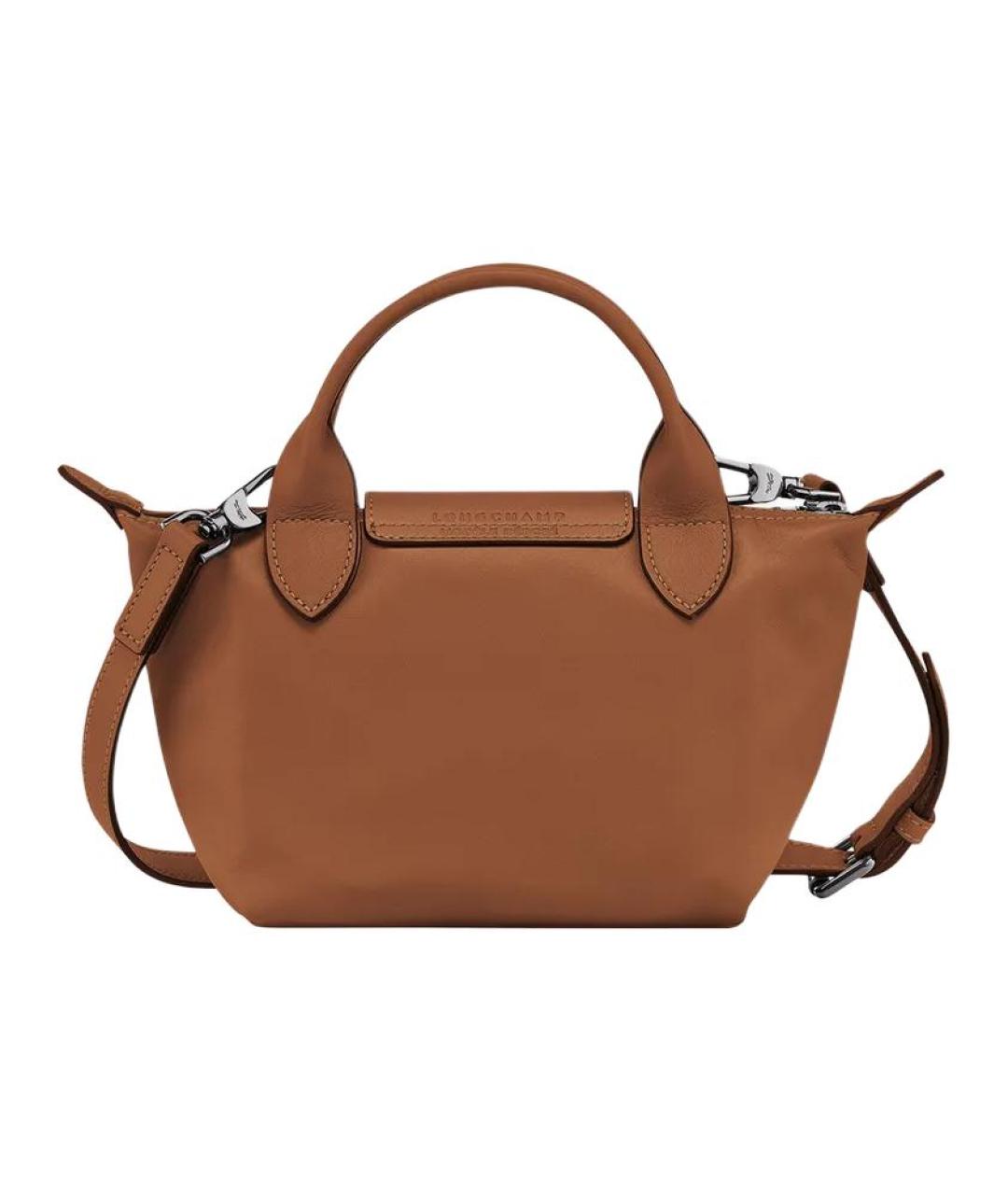 LONGCHAMP Коричневая кожаная сумка через плечо, фото 4