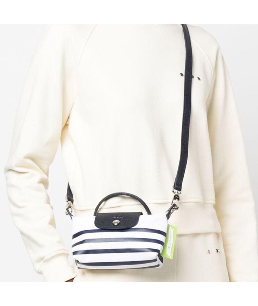 LONGCHAMP Белая тканевая сумка через плечо, фото 4