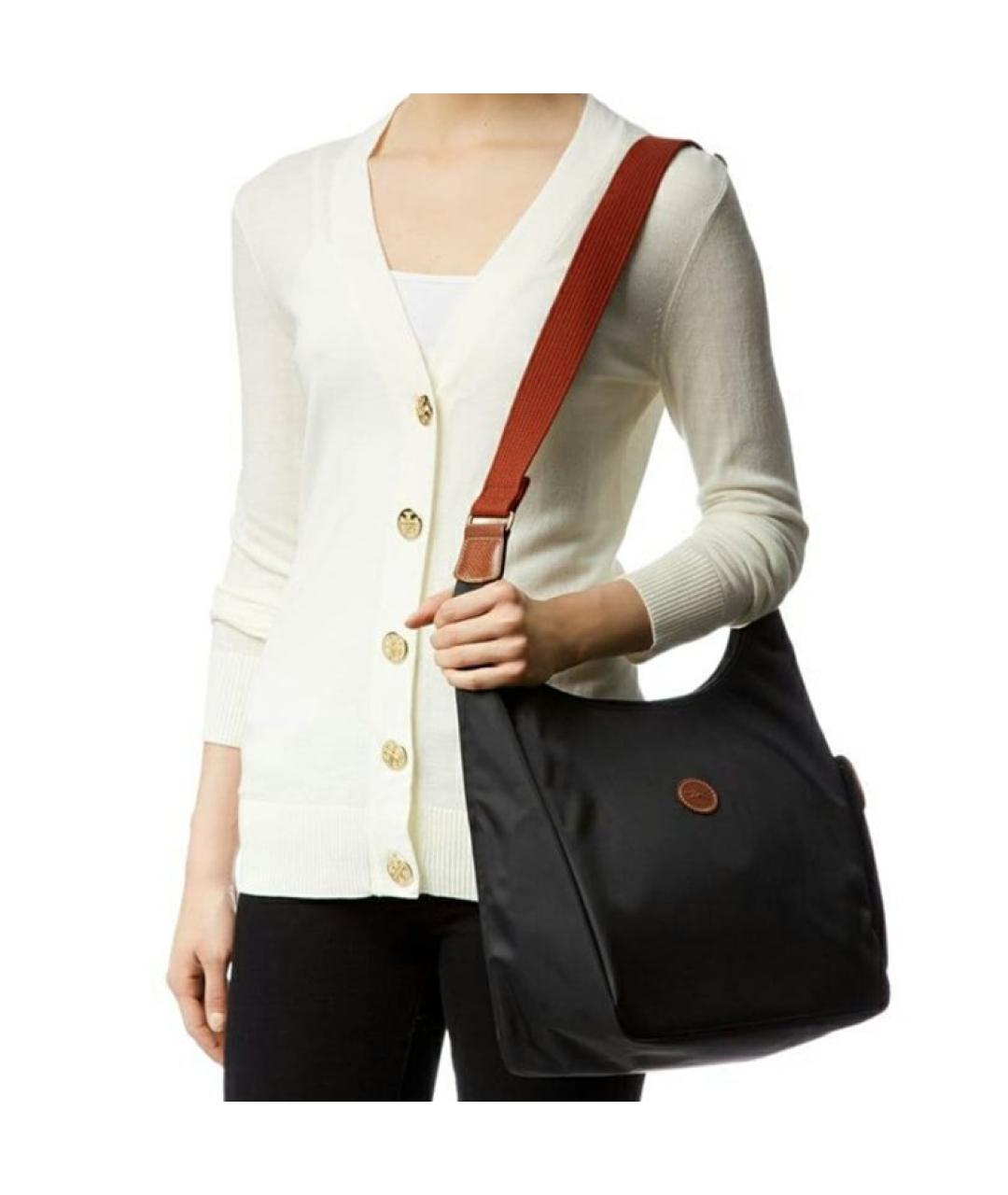 LONGCHAMP Черная тканевая сумка через плечо, фото 4
