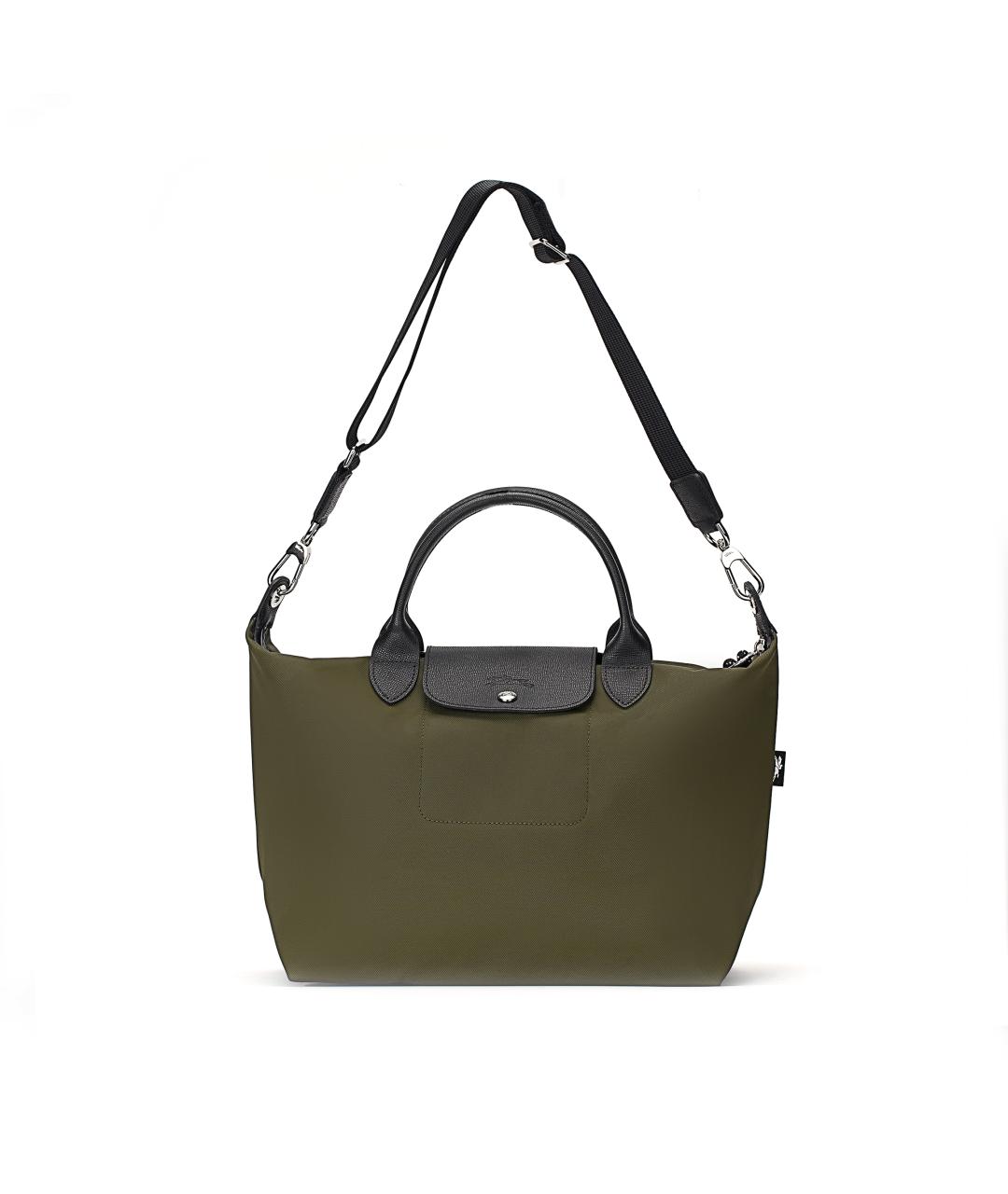 LONGCHAMP Хаки тканевая сумка через плечо, фото 2