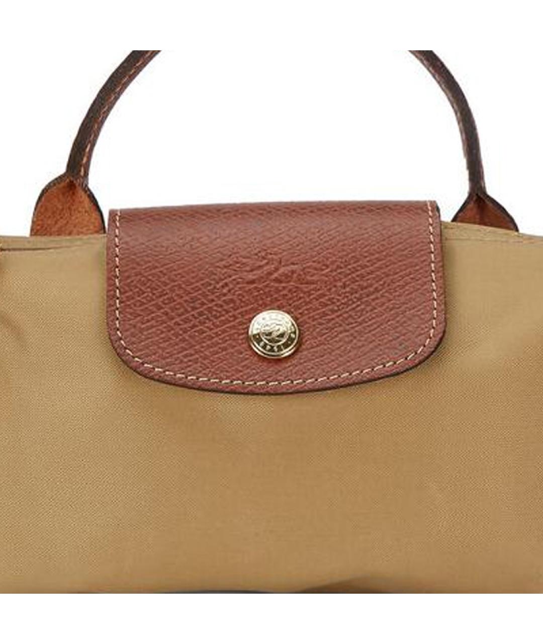 LONGCHAMP Горчичная тканевая сумка через плечо, фото 4