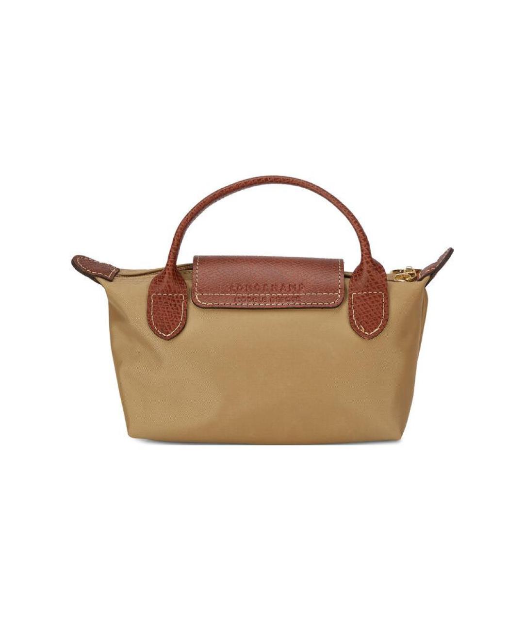 LONGCHAMP Горчичная тканевая сумка через плечо, фото 2