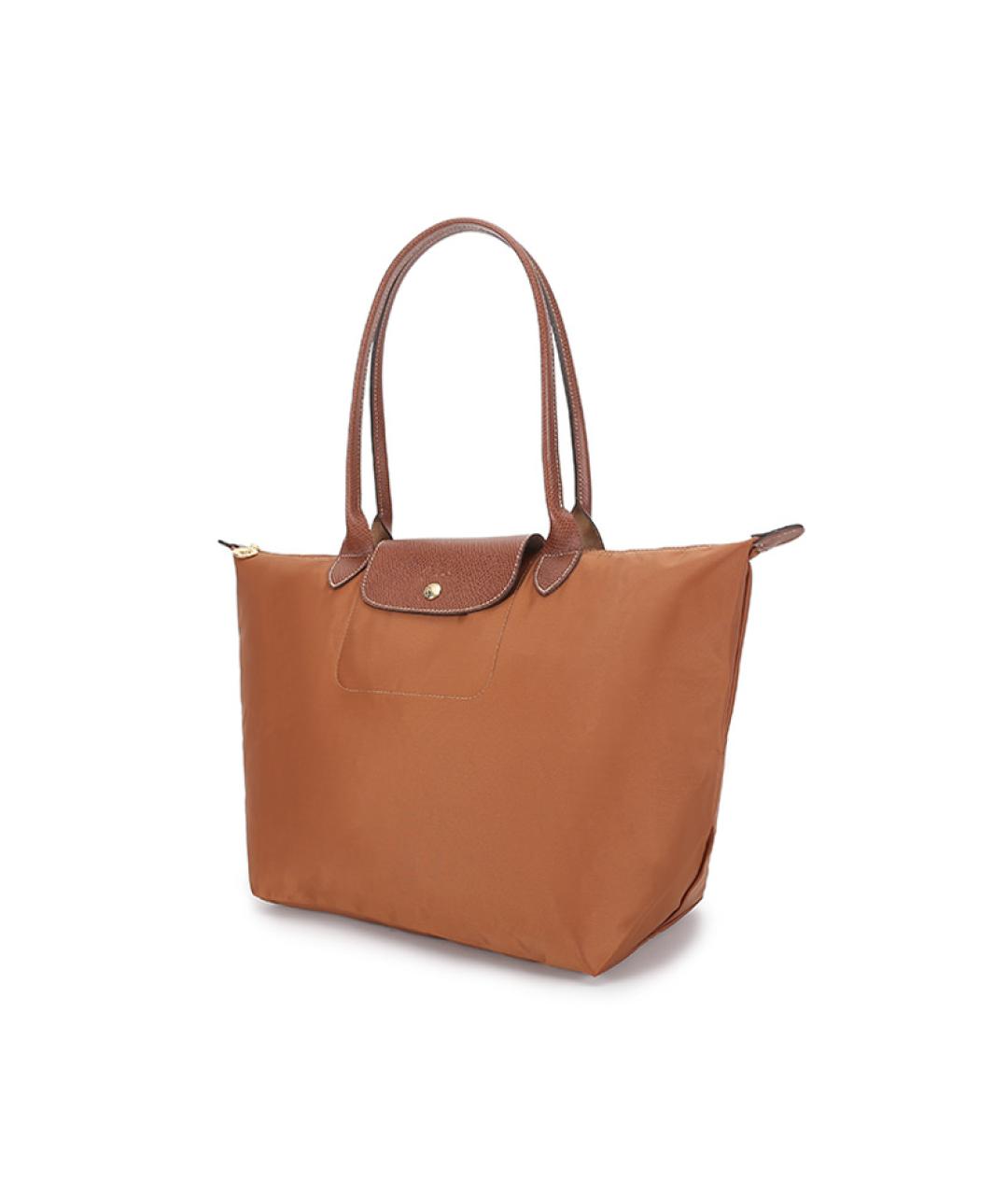 LONGCHAMP Коричневая тканевая сумка через плечо, фото 2