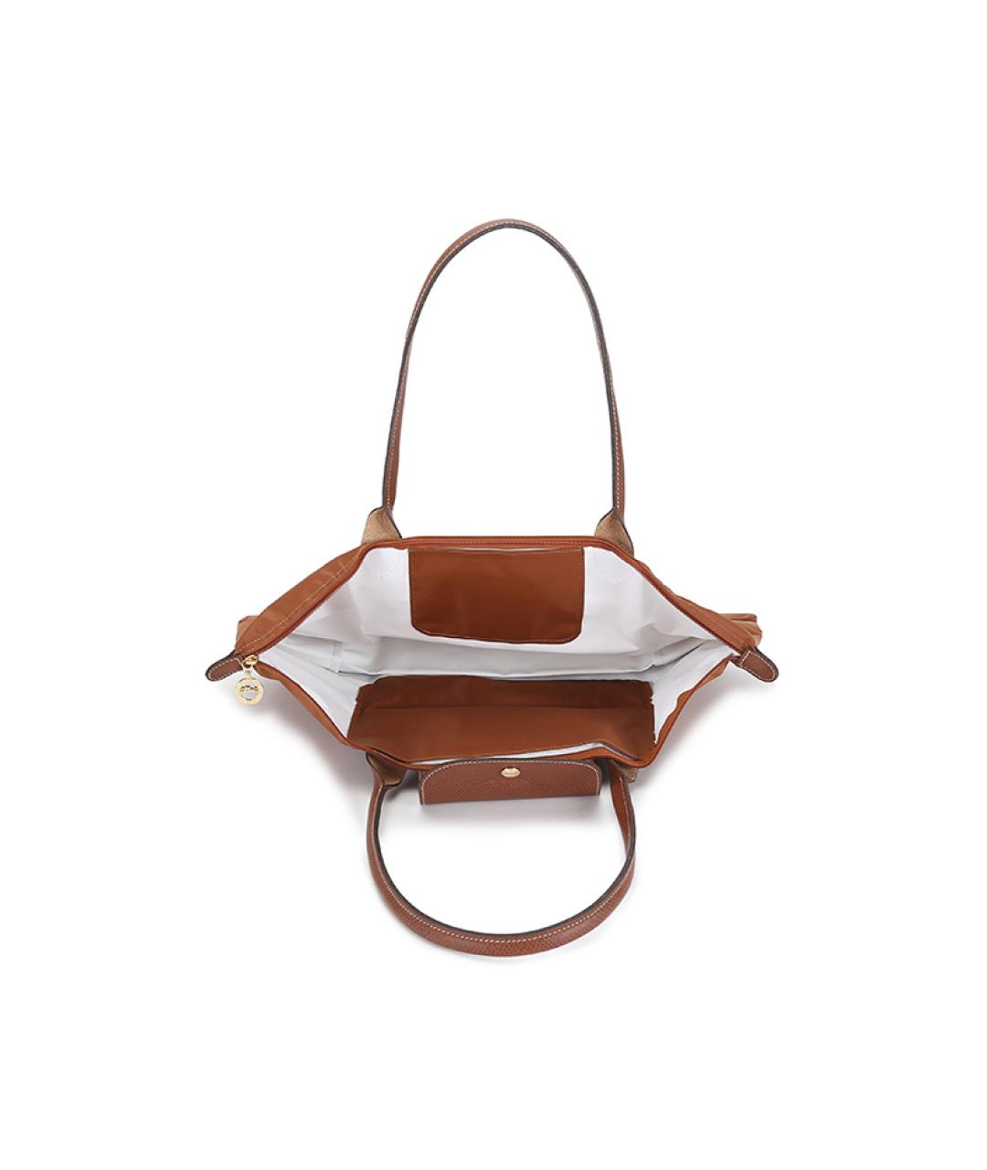 LONGCHAMP Коричневая тканевая сумка через плечо, фото 5