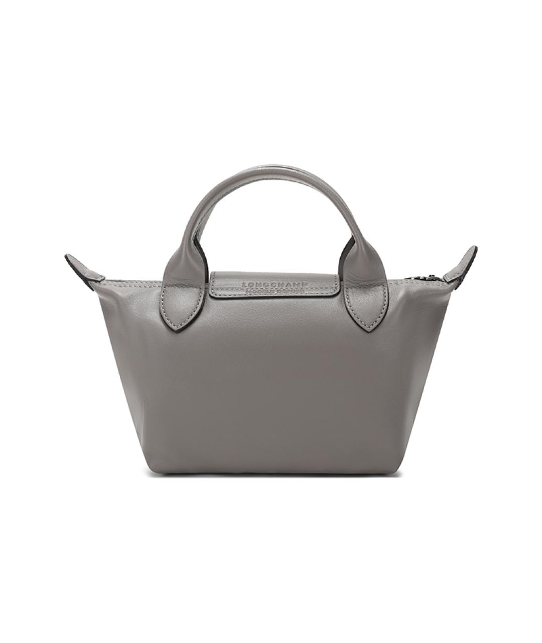 LONGCHAMP Серая кожаная сумка через плечо, фото 4