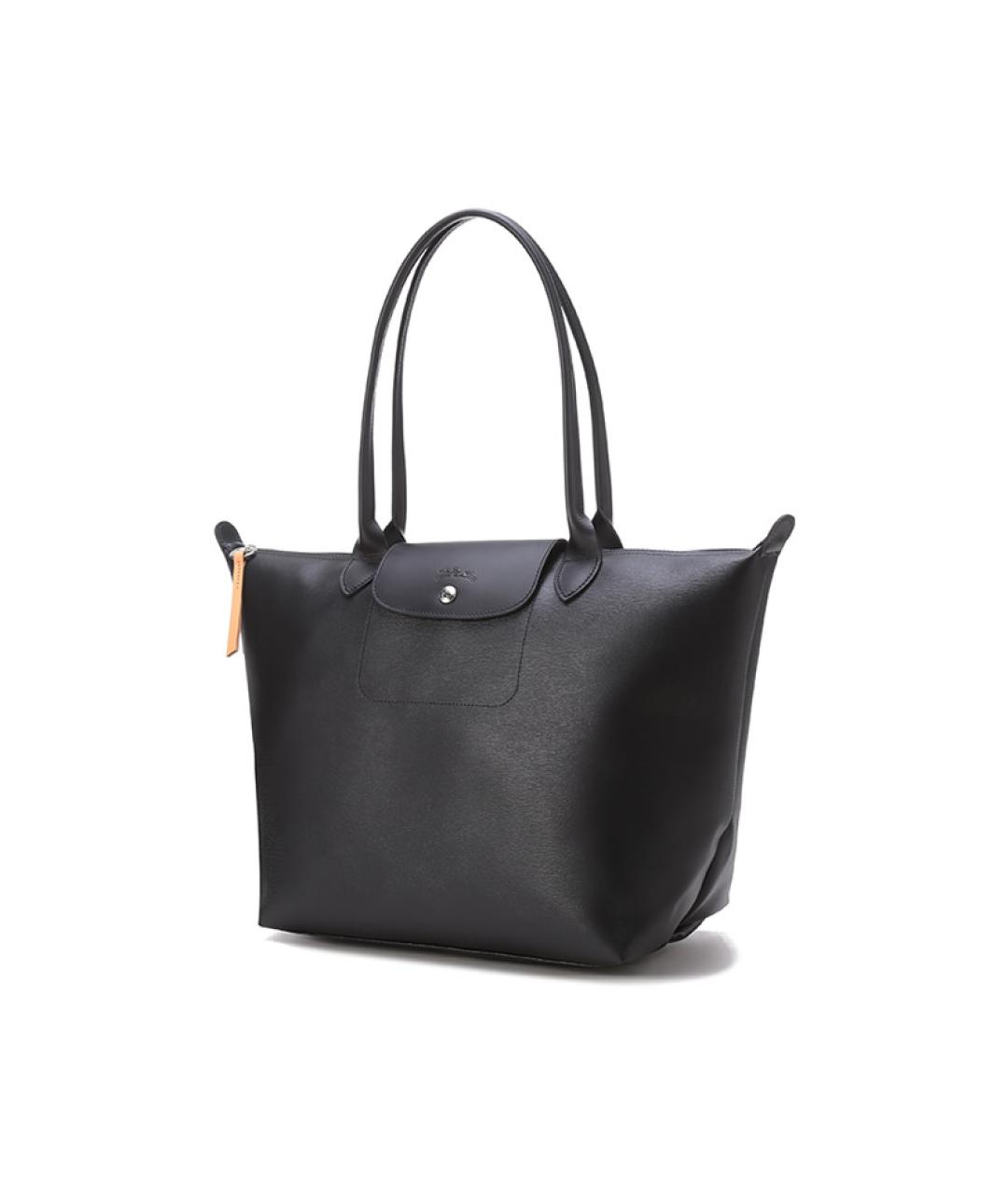 LONGCHAMP Черная кожаная сумка через плечо, фото 2