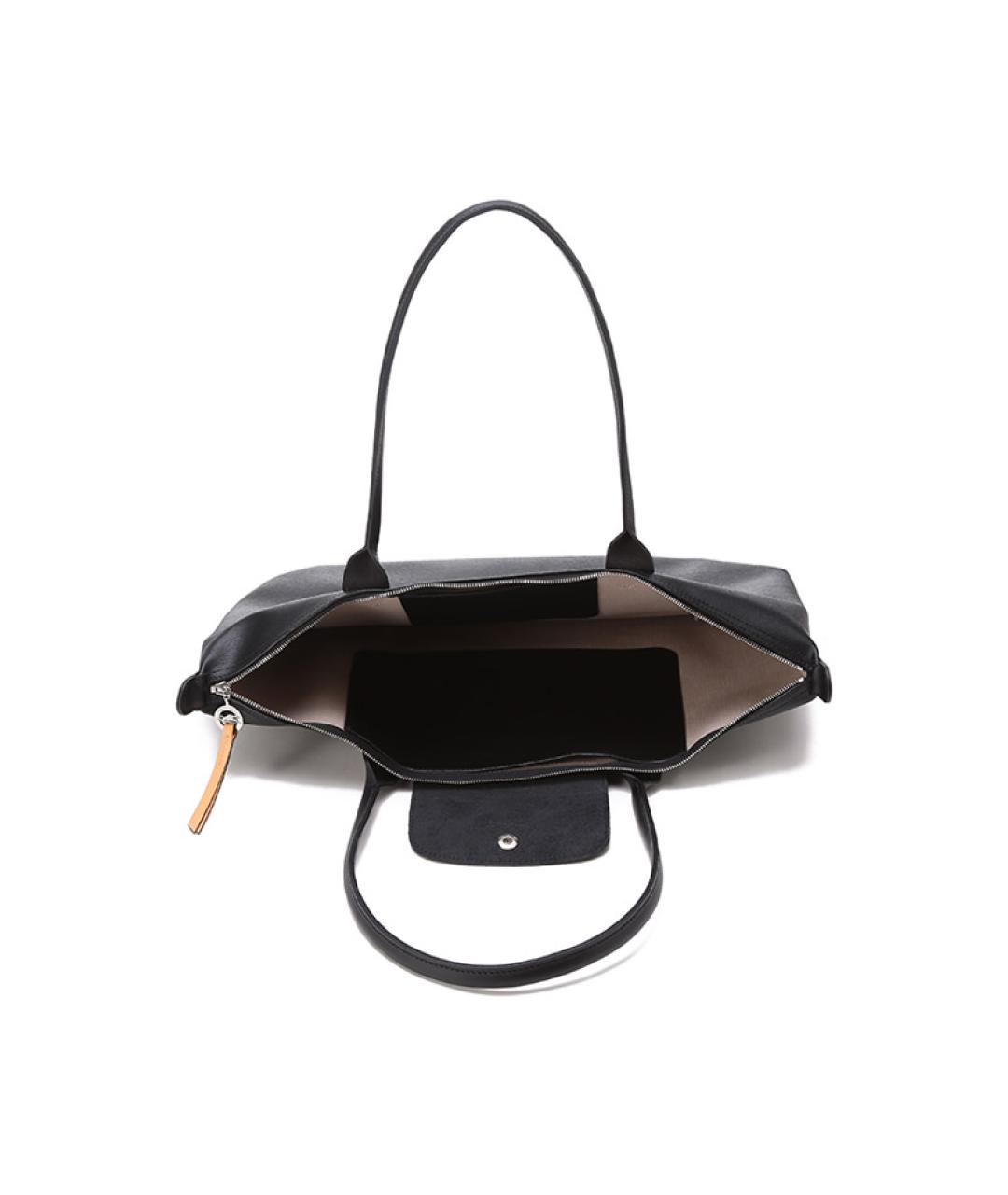 LONGCHAMP Черная кожаная сумка через плечо, фото 6