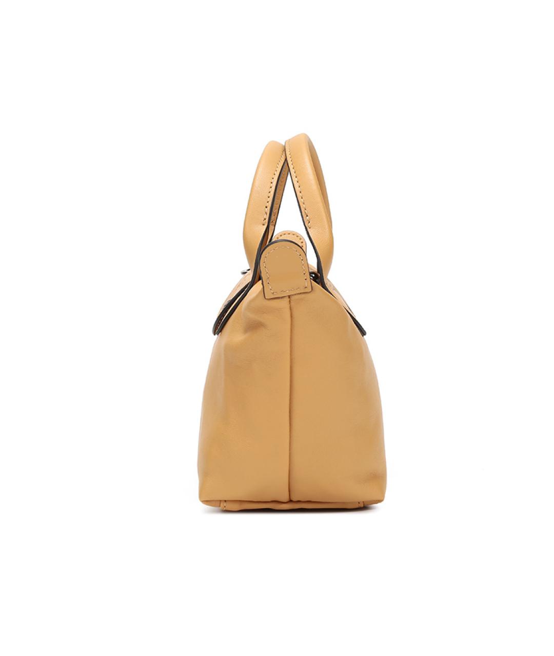 LONGCHAMP Бежевая кожаная сумка через плечо, фото 3