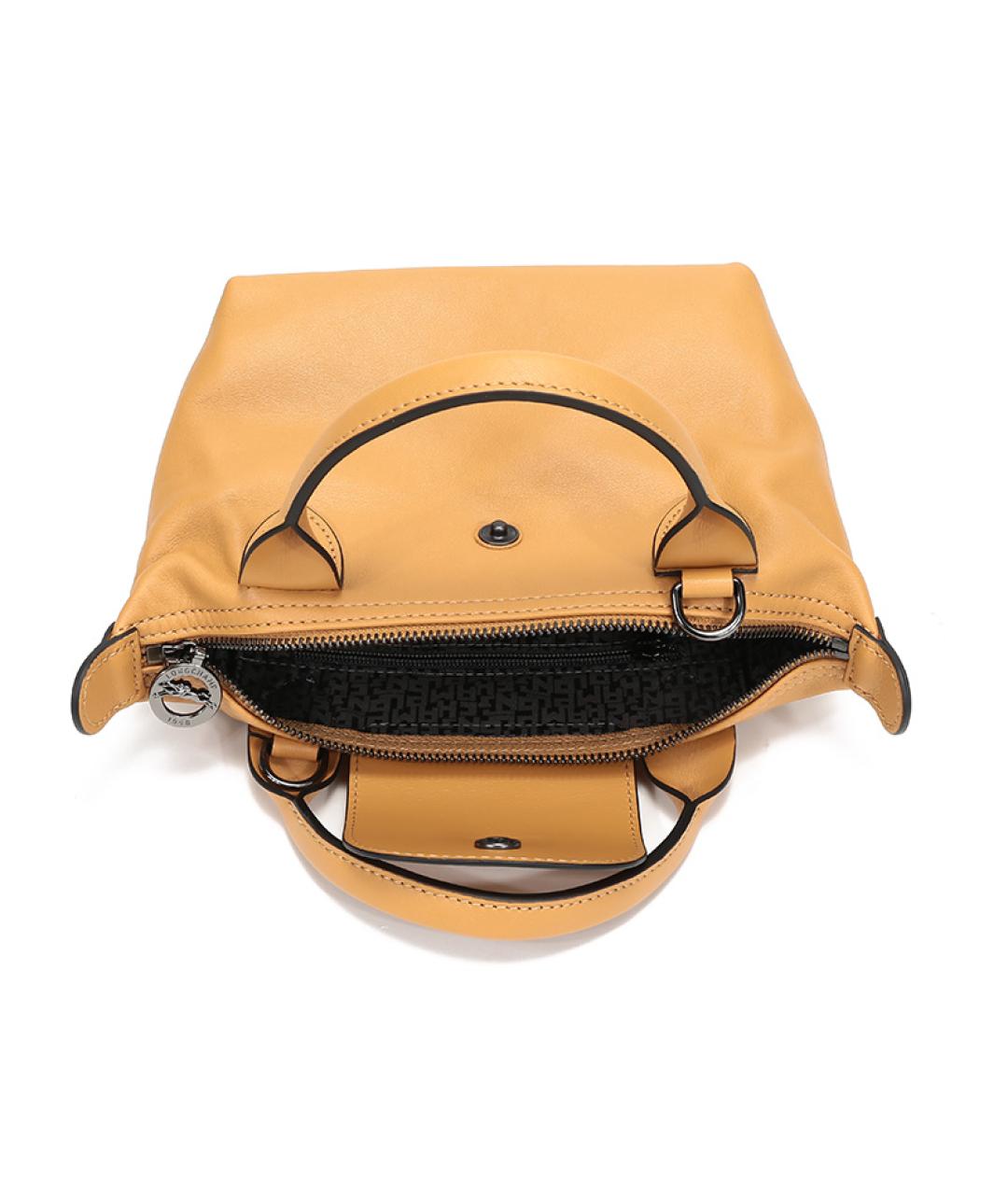 LONGCHAMP Бежевая кожаная сумка через плечо, фото 6